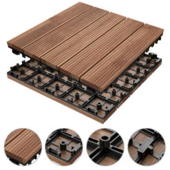 27pcs Patio Pavers Wood Flooring Tiles,Interlocking Wood Tiles Indoor & Outdoor,12 X 12" -Best Flooring Store 0850402b 3de8 4151 8293 0b596f86b210 1.cdec06ec7db93279fa055ce0ba4f73dc 1800x1800