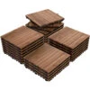 27pcs Patio Pavers Wood Flooring Tiles,Interlocking Wood Tiles Indoor & Outdoor,12 X 12"