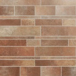 Bond Tile Easy Luxe Railroad Terra 11.81 In. X 11.81 In. SPC Peel And Stick Tile (0.96 Sq. Ft. / Sheet)