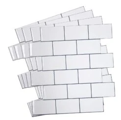 Crystiles 12"x12" Subway White Vinyl Peel And Stick Backsplash Tile, Pro Series Thicker Version, 4-Sheet Pack -Best Flooring Store 22bf5239 4317 463e 98b1 b04595aa2f5e 1.de5b63a3938a173514990e8bac69bcb6 1800x1800