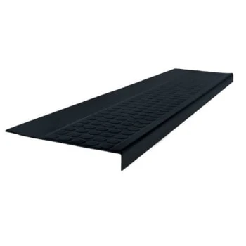 Roppe 12-1/2 X 4.5 Ft Black Low Circular Rubber Square Nose Stair Tread 1 Roppe 12-1/2 X 4.5 Ft Black Low Circular Rubber Square Nose Stair Tread