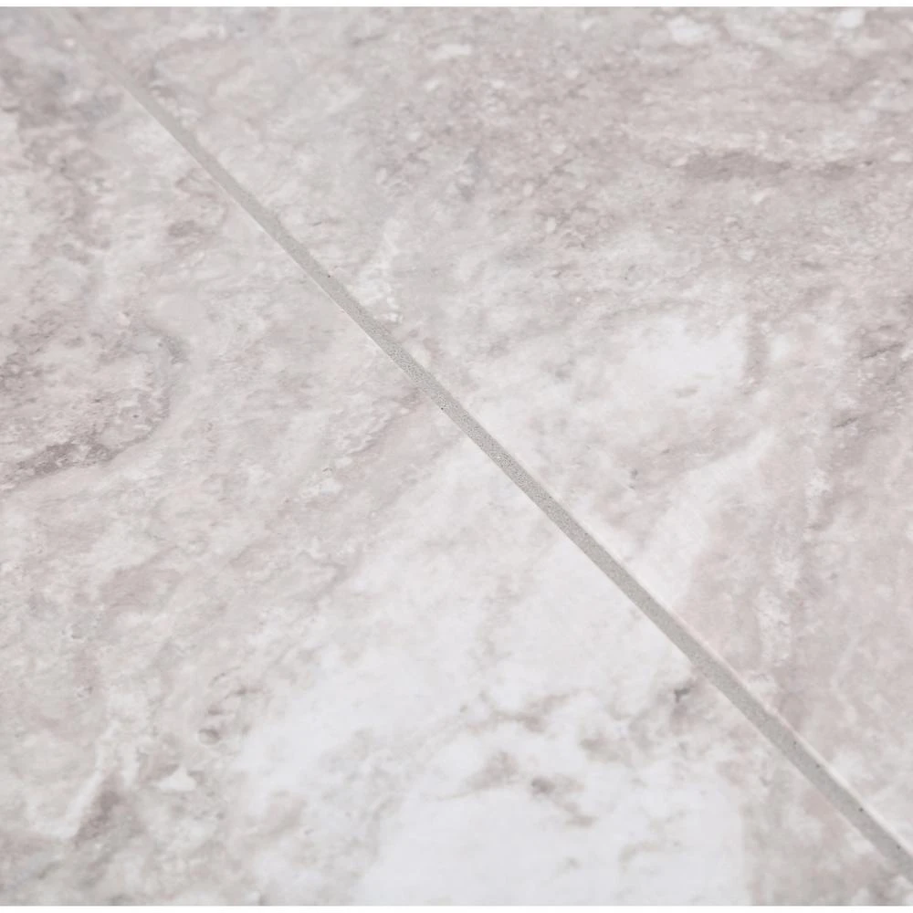 TrafficMASTER Groutable 18 In. X 18 In. White And Grey Travertine Peel And Stick Vinyl Tile (36 Sq. Ft. / Case) 7 TrafficMASTER Groutable 18 In. X 18 In. White And Grey Travertine Peel And Stick Vinyl Tile (36 Sq. Ft. / Case) - Image 7