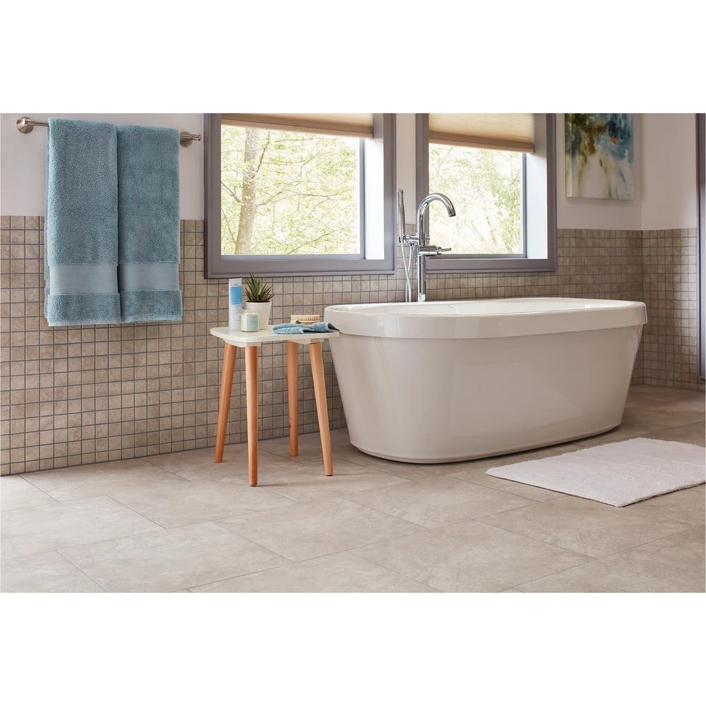 TrafficMaster Portland Stone Gray 18 In. X 18 In. Glazed Ceramic Floor And Wall Tile (17.44 Sq. Ft. / Case) 6 TrafficMaster Portland Stone Gray 18 In. X 18 In. Glazed Ceramic Floor And Wall Tile (17.44 Sq. Ft. / Case) - Image 6