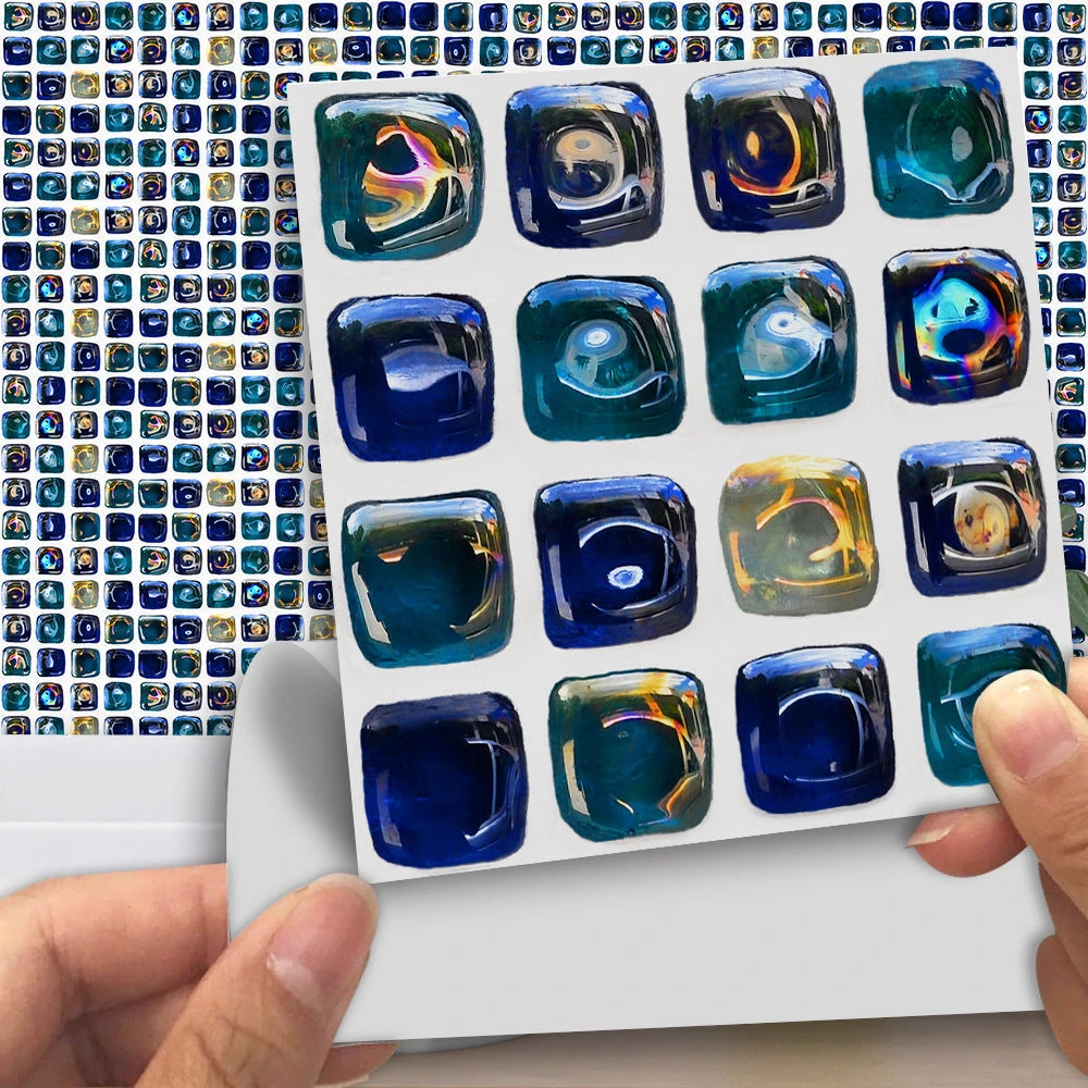 18Pcs Mosaic Tile Stickers Backsplash Self Adhesive Transfer Kitchen Wall Floor Decals 4 18Pcs Mosaic Tile Stickers Backsplash Self Adhesive Transfer Kitchen Wall Floor Decals - Image 4