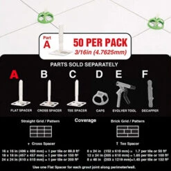Miracle Sealants LEV3/16FS Levolution Tile Spacer And Level System Flat Style Part A 3/16" 50 Units -Best Flooring Store 7186b75c 9c91 4410 9148 691ad59cfb26 1.c252d14b3b2a6080ad30abccb16f9547 1800x1800
