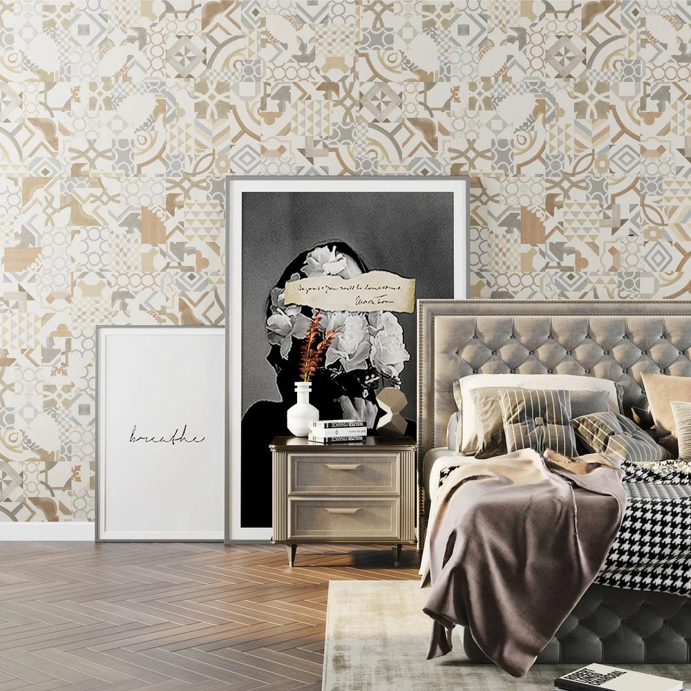 TrafficMASTER Geometry 18 In. X 18 In. Luxury Vinyl Tile Peel And Stick Wall (18 Sq. Ft. / Case) 5 TrafficMASTER Geometry 18 In. X 18 In. Luxury Vinyl Tile Peel And Stick Wall (18 Sq. Ft. / Case) - Image 5