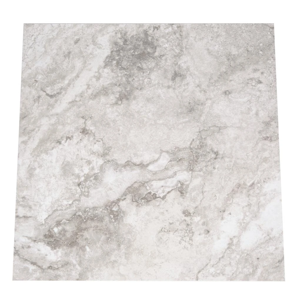 TrafficMASTER Groutable 18 In. X 18 In. White And Grey Travertine Peel And Stick Vinyl Tile (36 Sq. Ft. / Case) 3 TrafficMASTER Groutable 18 In. X 18 In. White And Grey Travertine Peel And Stick Vinyl Tile (36 Sq. Ft. / Case) - Image 3