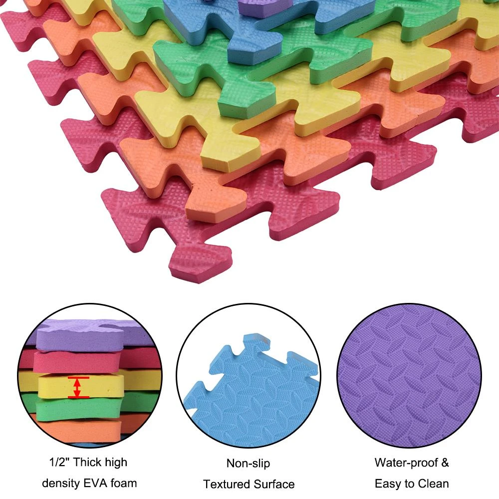 Ktaxon Non-Toxic Extra Thick 54 Pieces Children Play Puzzle Mat, 216 Square Feet Comfortable Cushion EVA Foam Flooring Tiles, With 24 X 24 Inch Tiles, For Kids & Toddlers 3 Ktaxon Non-Toxic Extra Thick 54 Pieces Children Play Puzzle Mat, 216 Square Feet Comfortable Cushion EVA Foam Flooring Tiles, With 24 X 24 Inch Tiles, For Kids & Toddlers - Image 3