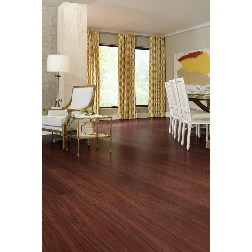 TrafficMASTER Goldwyn Cherry 7 Mm Thick X 8.03 In. Wide X 47.64 In. Length Laminate Flooring (23.91 Sq. Ft. / Case) 4 TrafficMASTER Goldwyn Cherry 7 Mm Thick X 8.03 In. Wide X 47.64 In. Length Laminate Flooring (23.91 Sq. Ft. / Case) - Image 4