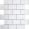 Crystiles 12"x12" Subway White Vinyl Peel And Stick Backsplash Tile, Pro Series Thicker Version, 4-Sheet Pack