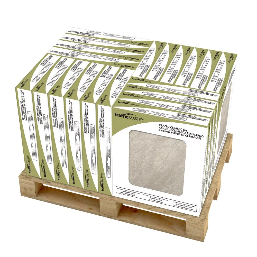 TrafficMaster Portland Stone Gray 18 In. X 18 In. Glazed Ceramic Floor And Wall Tile (17.44 Sq. Ft. / Case) 13 TrafficMaster Portland Stone Gray 18 In. X 18 In. Glazed Ceramic Floor And Wall Tile (17.44 Sq. Ft. / Case) - Image 13