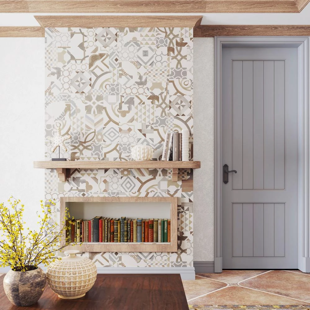 TrafficMASTER Geometry 18 In. X 18 In. Luxury Vinyl Tile Peel And Stick Wall (18 Sq. Ft. / Case) 2 TrafficMASTER Geometry 18 In. X 18 In. Luxury Vinyl Tile Peel And Stick Wall (18 Sq. Ft. / Case) - Image 2