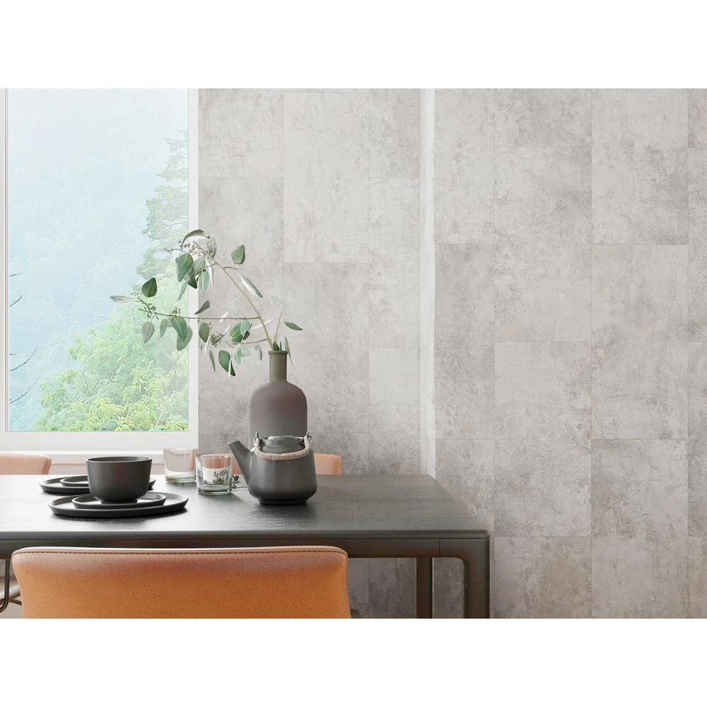 TrafficMASTER Telegrey Concrete 12 In. X 24 In. Luxury Vinyl Tile Peel And Stick Wall (18 Sq. Ft. / Case) 4 TrafficMASTER Telegrey Concrete 12 In. X 24 In. Luxury Vinyl Tile Peel And Stick Wall (18 Sq. Ft. / Case) - Image 4