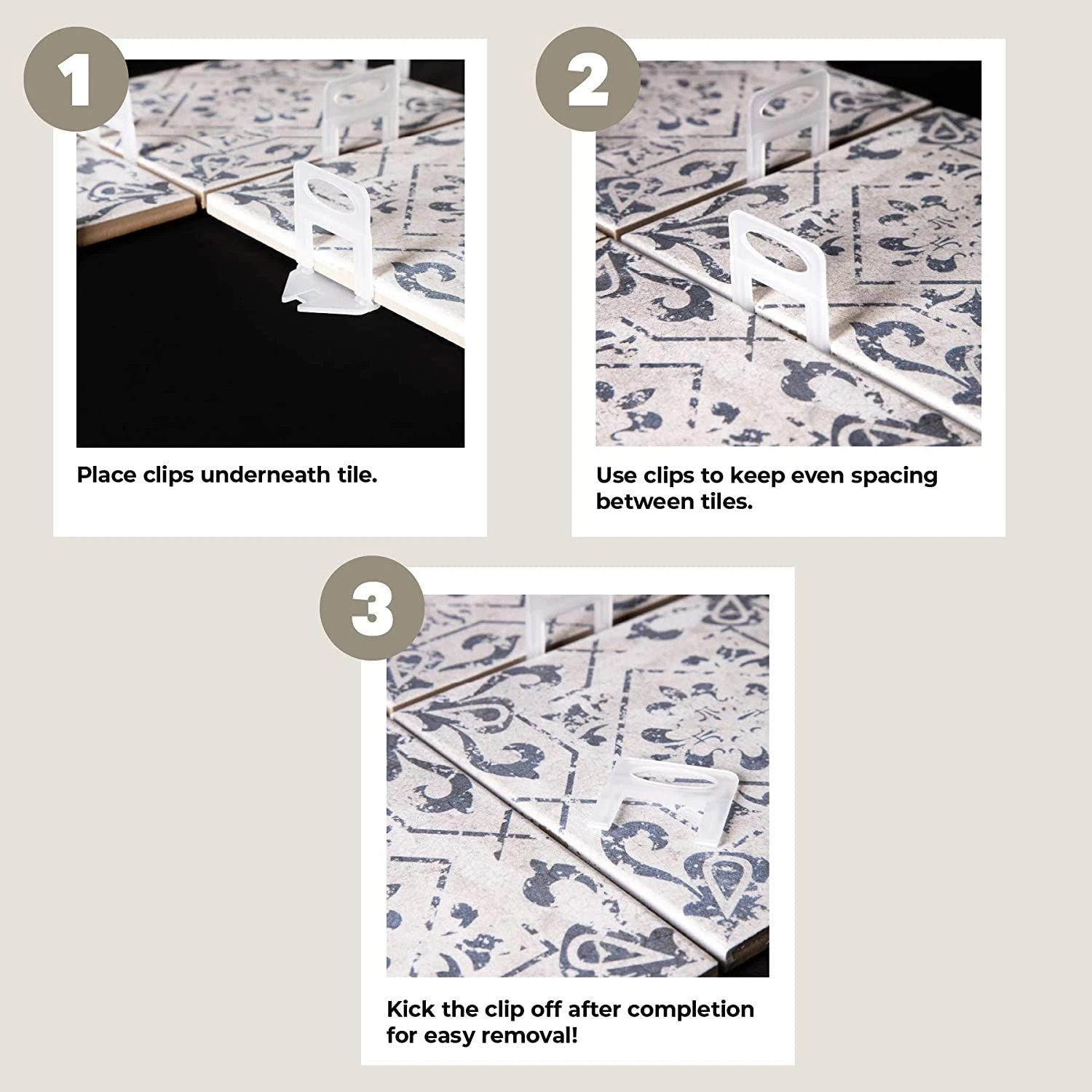 Juvale 400 Pack Tile Leveling Clips Reusable Plastic Leveling Spacer Clips (White, 1/32 Inch) 3 Juvale 400 Pack Tile Leveling Clips Reusable Plastic Leveling Spacer Clips (White, 1/32 Inch) - Image 3